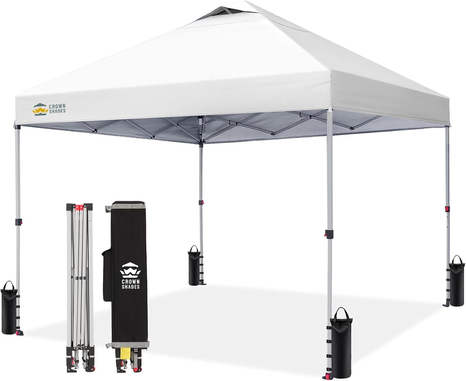 CROWN SHADES white pop up canopy