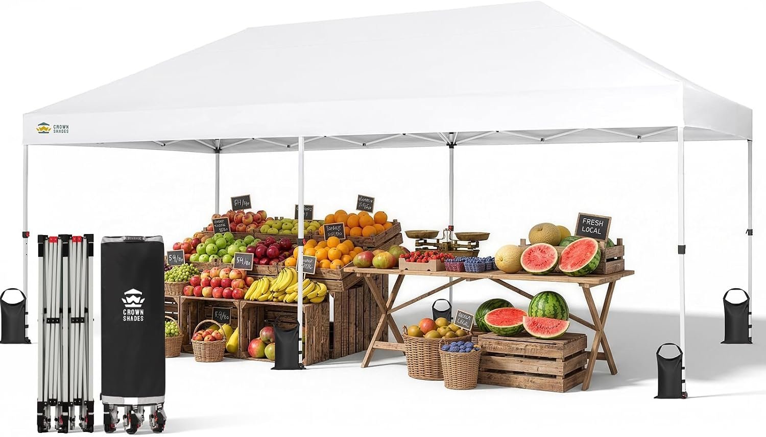 CROWN SHADES white event canopy
